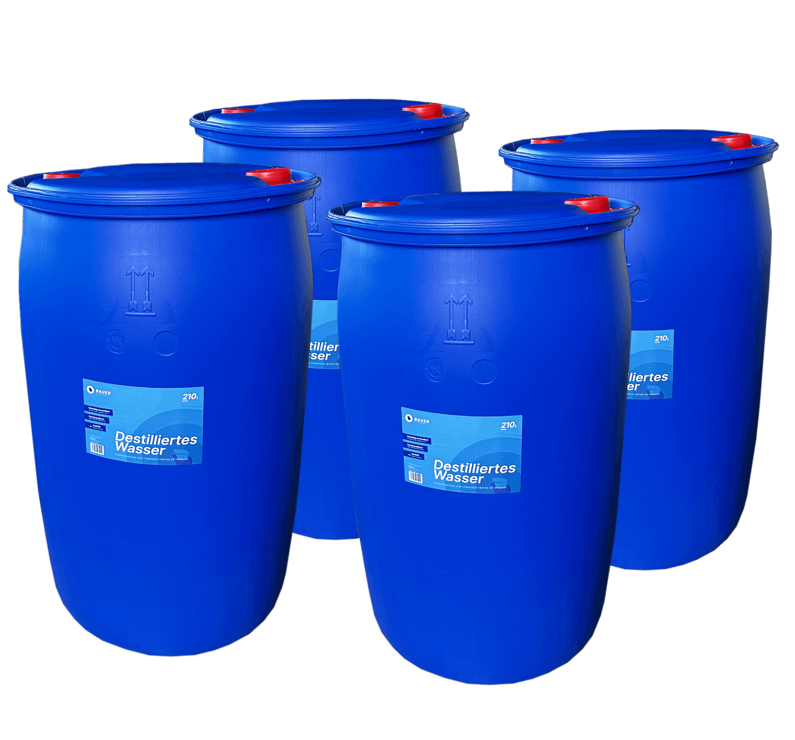 Bauer Blue - Destilliertes / Demineralisiertes Wasser - 210L Kunststoff-Fass - Demineralisiert nach VDE 0510 & DIN57510