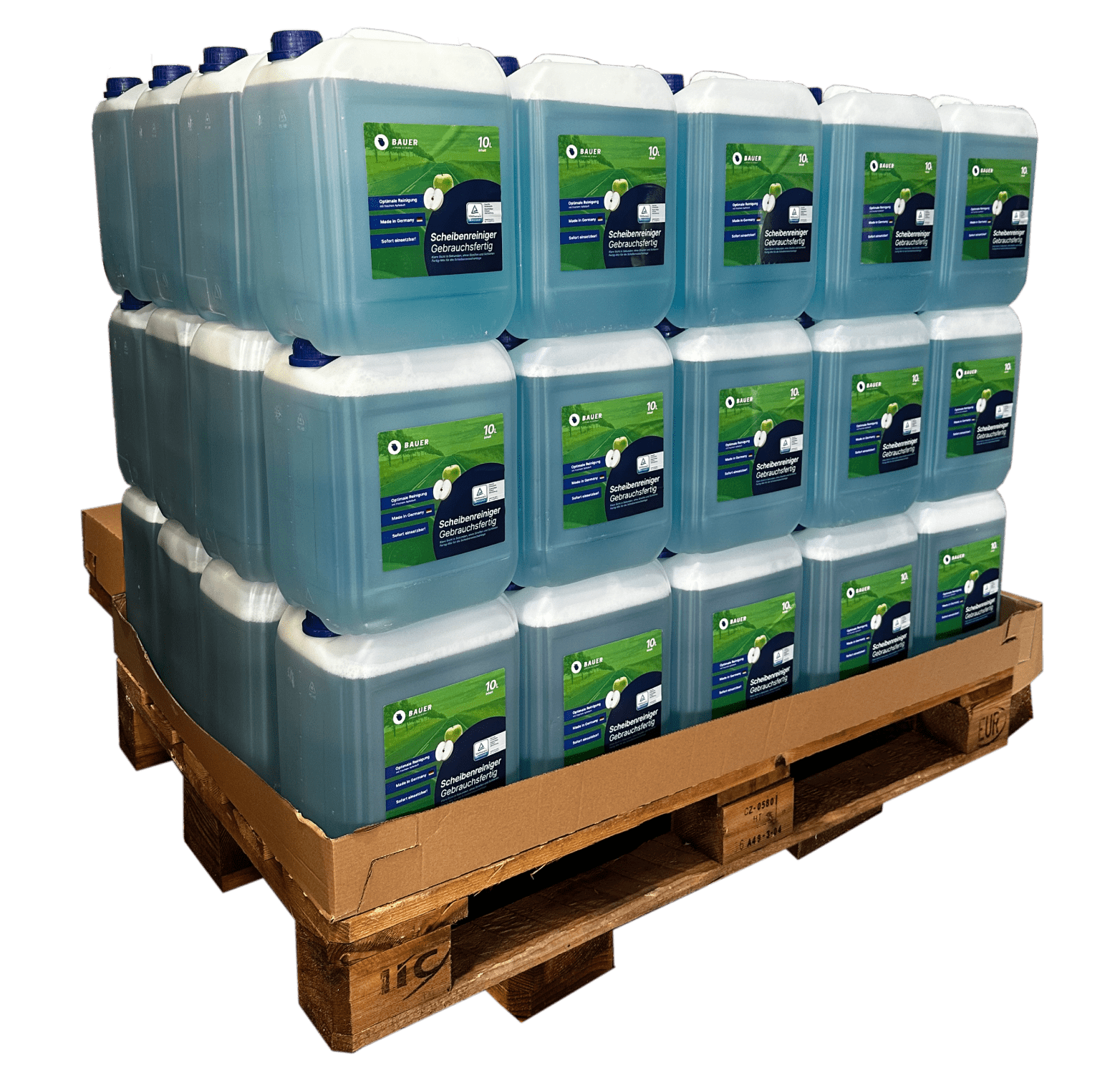 Bauer Blue - Scheibenreiniger Palettenware gebrauchsfertig - Apfelduft