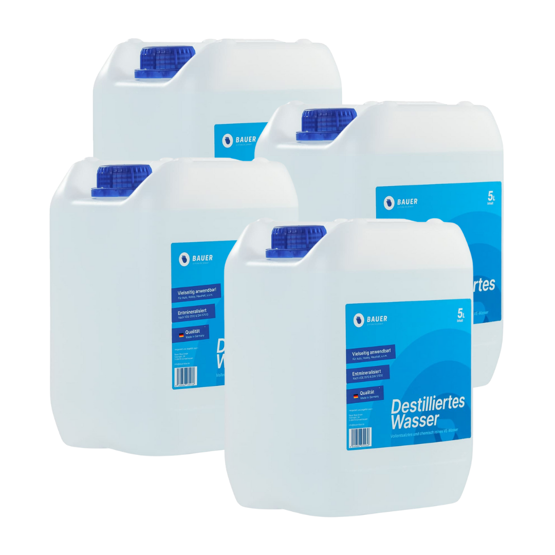 Bauer Blue - Destilliertes / Demineralisiertes Wasser - Kanister - Demineralisiert nach VDE 0510 & DIN57510